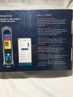 Motorola MG8702 Cable Modem + Wi-Fi Router-Black